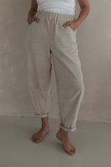 O-Shape Corduroy Pants Beige