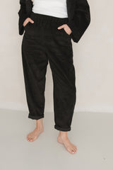 O-Shape Corduroy Pants Black