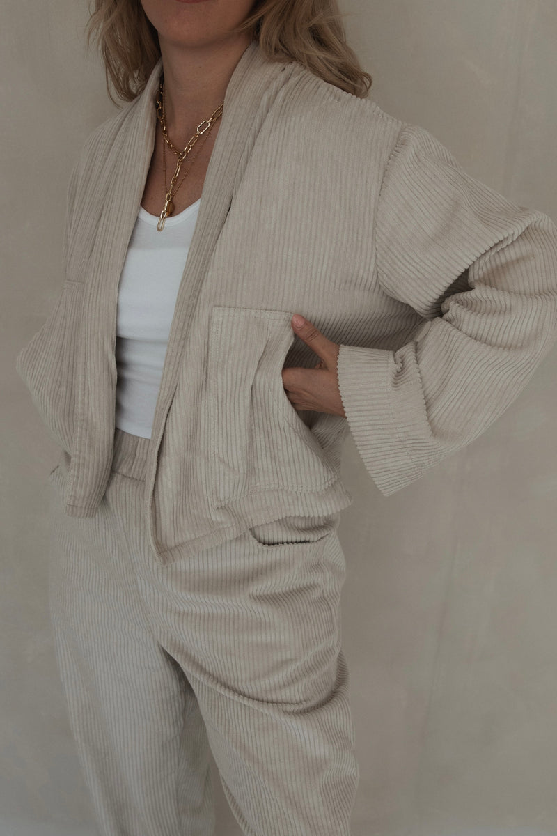 Cordjacke Beige