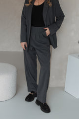 PREMIUM pleated trousers Gray Melange