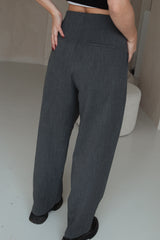 PREMIUM Bundfaltenhose Grey Melange