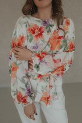 Wickelbluse Pastell Flowerprint