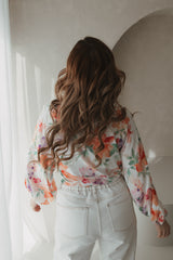 Wickelbluse Pastell Flowerprint