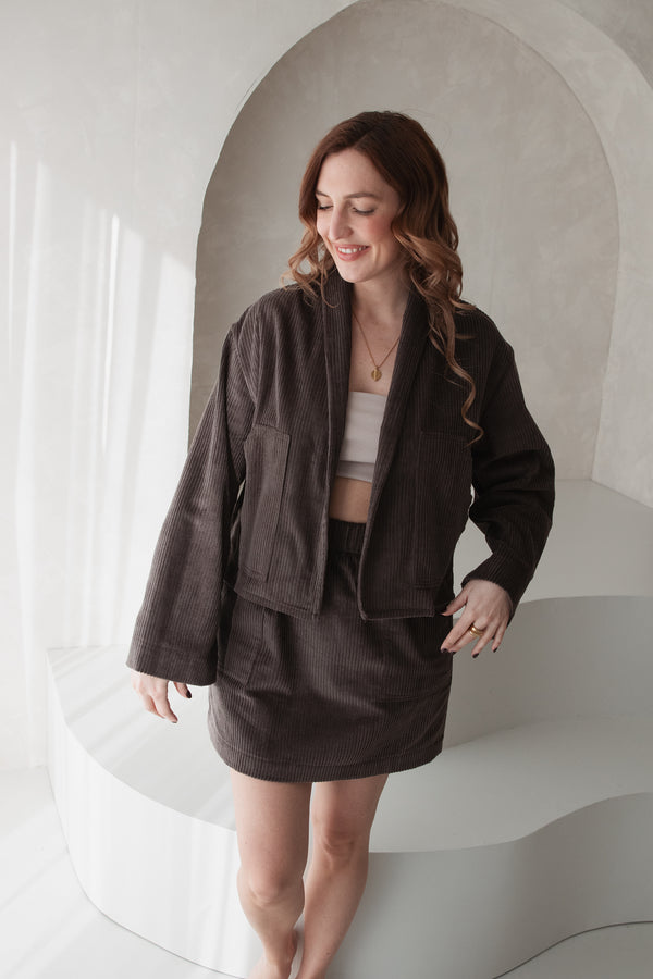 Cordjacke Dark Brown