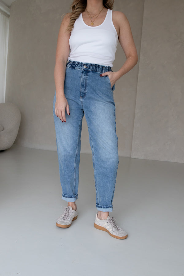 Mom-Jeans Mid Blue