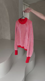 Knitted Sweater Stripes Red/Pink 